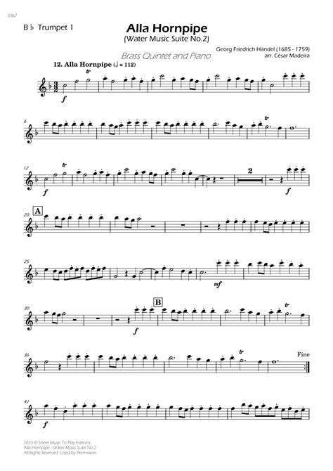  Hornpype For Brass Ensemble (parts) by Hugh Aston